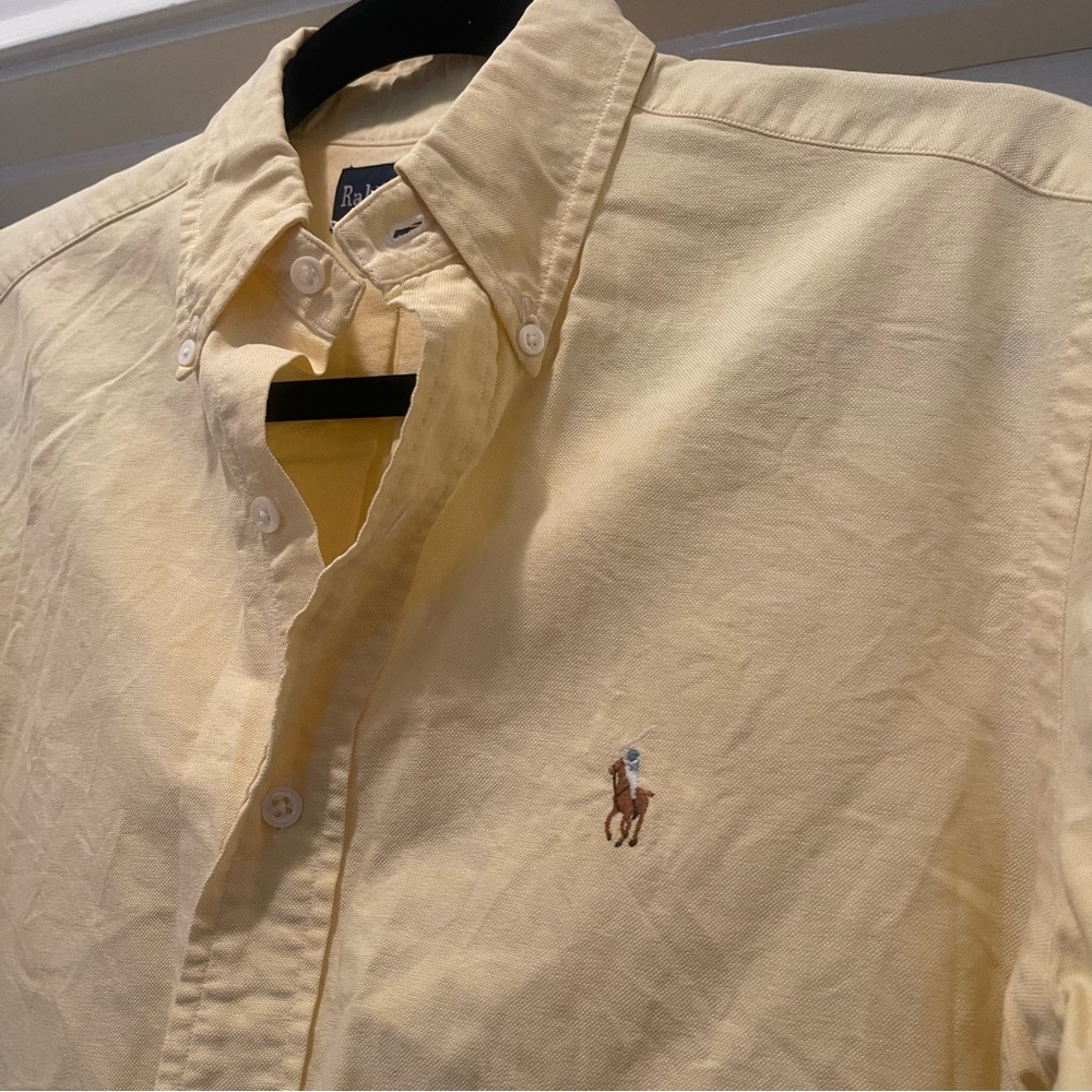Ralph Lauren Mens Long Sleeve Dress Shirt Size 15 Color Yellow